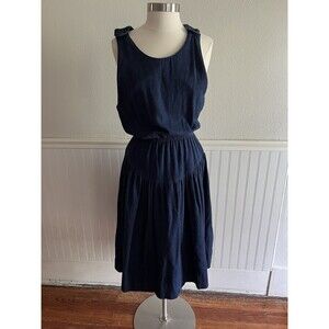 Vintage 90s Willowbend Denim Pinafore Overall Dress Western Cottage Prairie 12